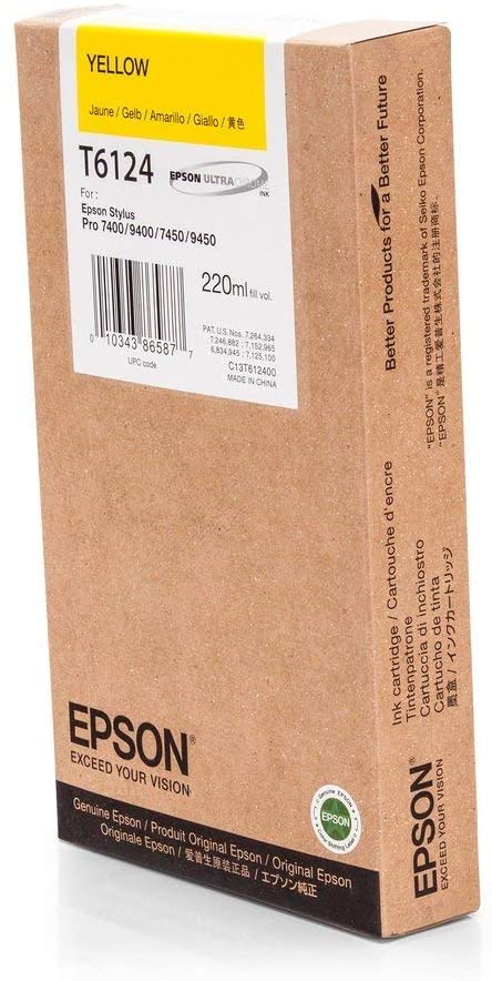 Epson T6124 Yellow Ink Cartridge (220ml) (C13T612400) Stylus Pro 74xx, Amazon Dash Replenishment Ready - Image 2