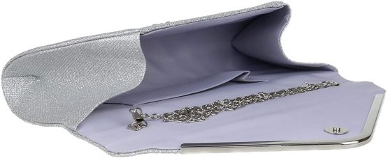 Girly HandBags Metallic Woven Clutch Bag Evening Elegant Events Shoulder Chain Ladies Women - Image 4