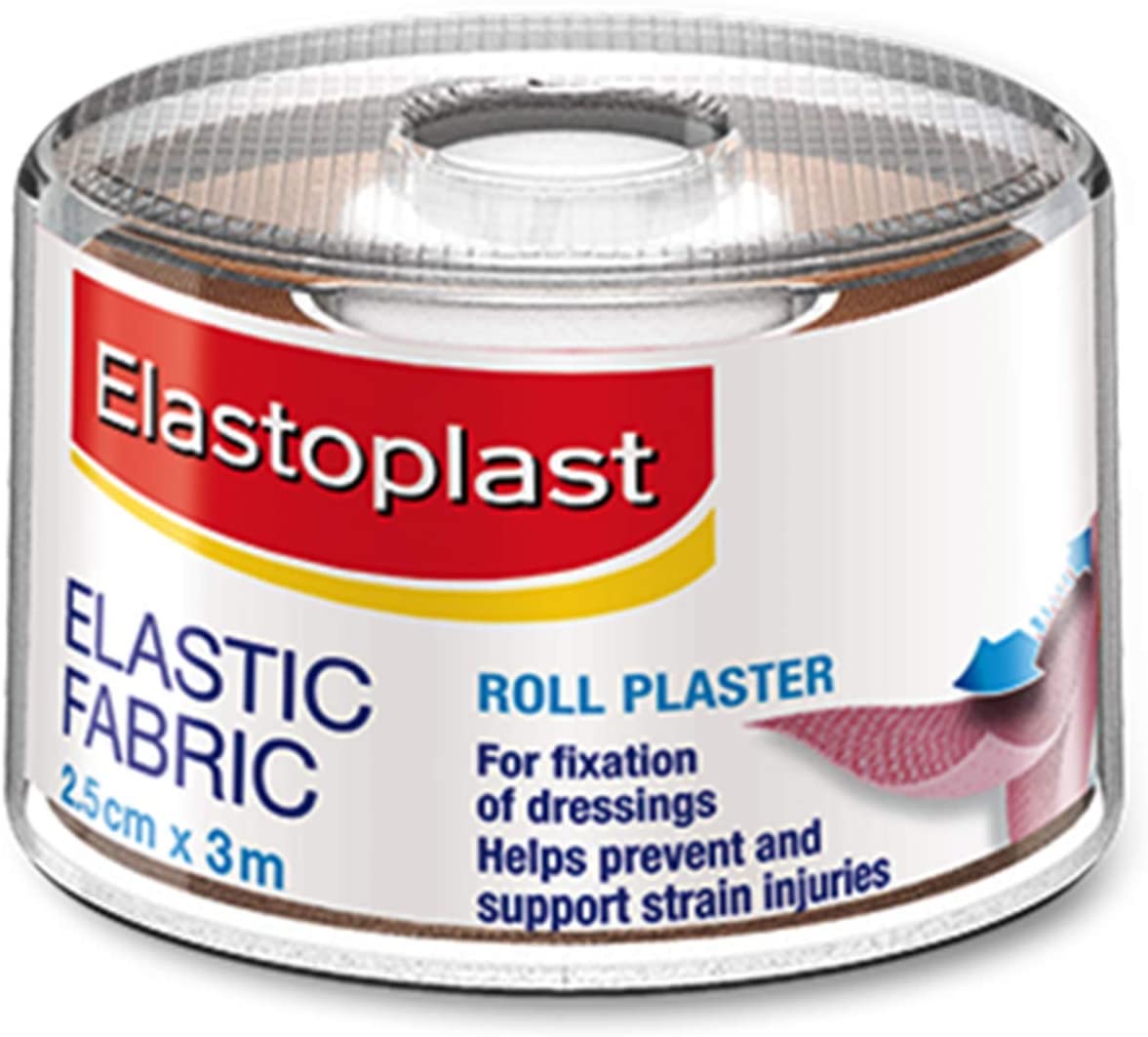 Elastoplast Fabric Cut to Size (1 m x 6 cm), Extra Flexible Wound Care, Moves with the Body, Water-Repellent & Breathable, 10 Strips