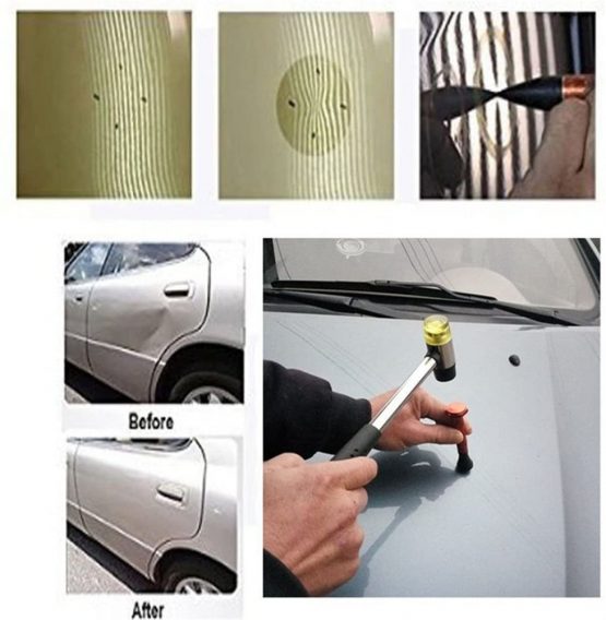 GS DIY Paintless Dent Repair Kit Metal Tap Down Pen With 9 Heads Tips Paintless Dent Removal Tools - Image 4