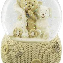 Button Corner Teddy Resin Snow Globe in Gift Box