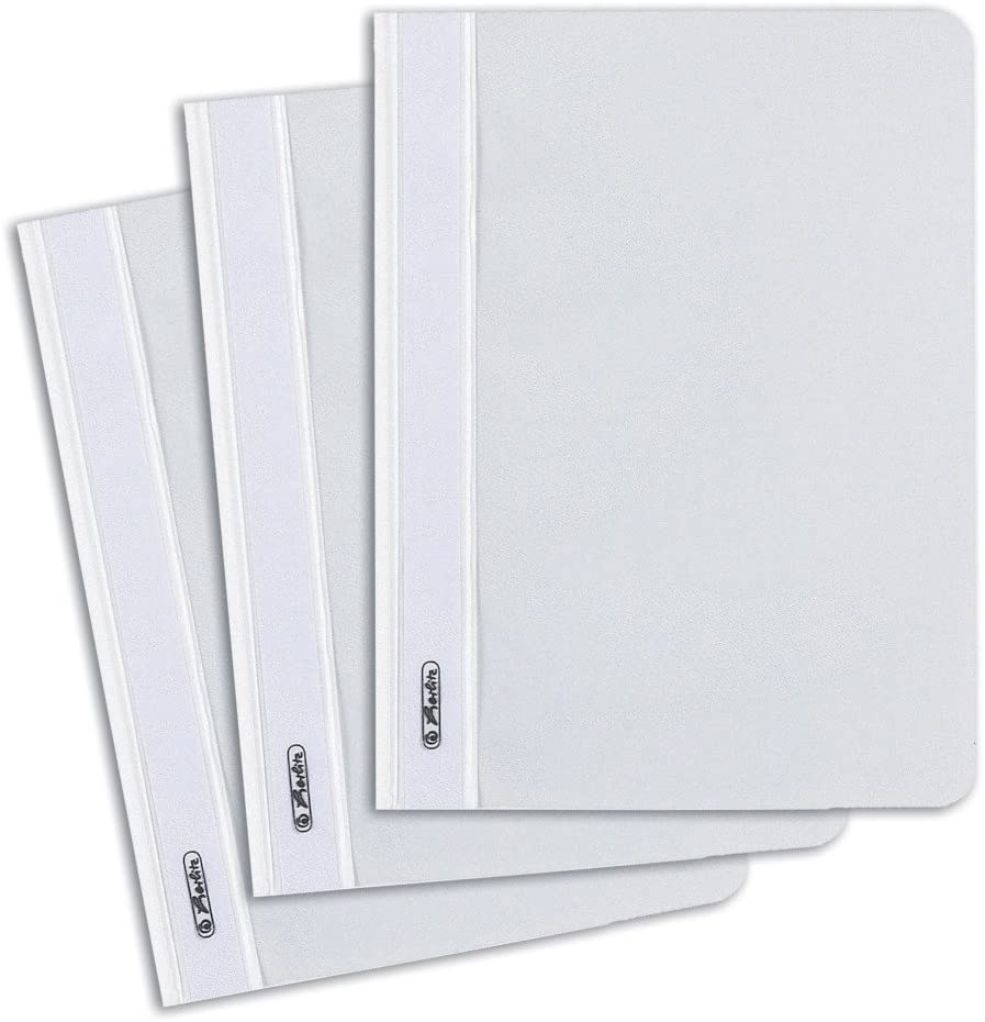 herlitz Classic Style A5 File Folder, Pack of 1, Polypropylene, Assorted Colors, White