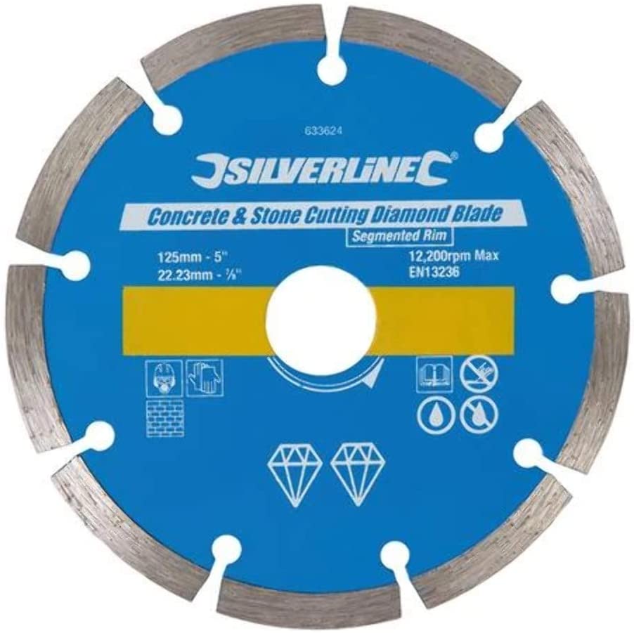Silverline 589673 Concrete and Stone Cutting Diamond Blade 230 x 22.23 mm Segmented Rim, 230 X 22.23mm Segmented Rim - Image 3