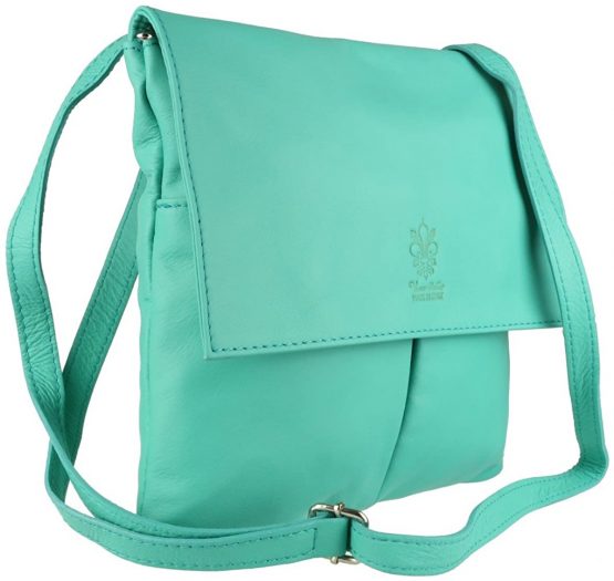 Girly Handbags Genuine Italian Leather Double Pocket Crossbody Bag - Image 2