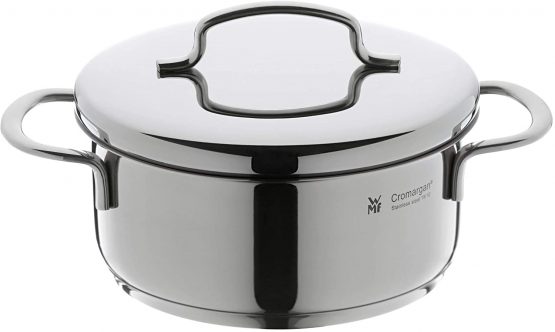 WMF cookware Ø 14 cm approx. 0,9l Mini stackable pouring rim metal lid Cromargan stainless steel brushed suitable for all stove tops including induction dishwasher-safe - Image 2