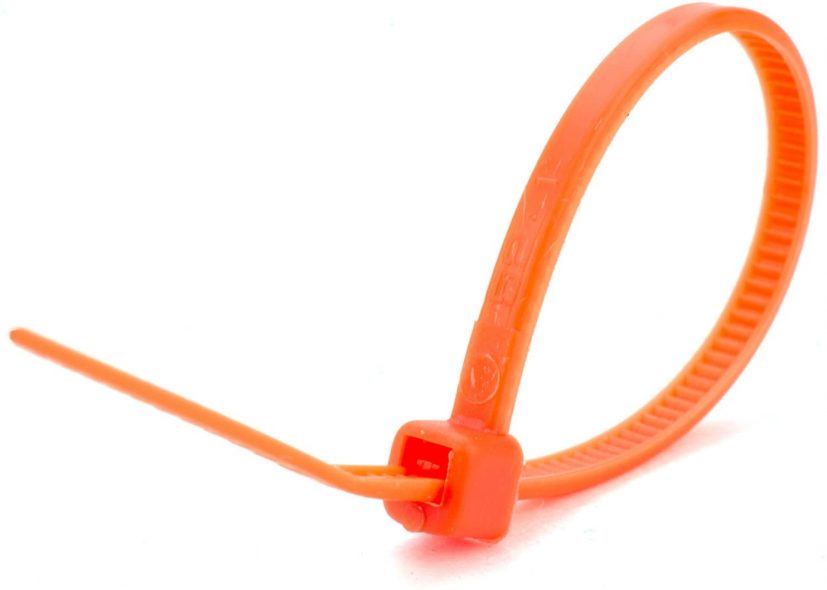 Gocableties 100 Pack of Fluorescent Neon Orange Cable Ties, 300mm x 4