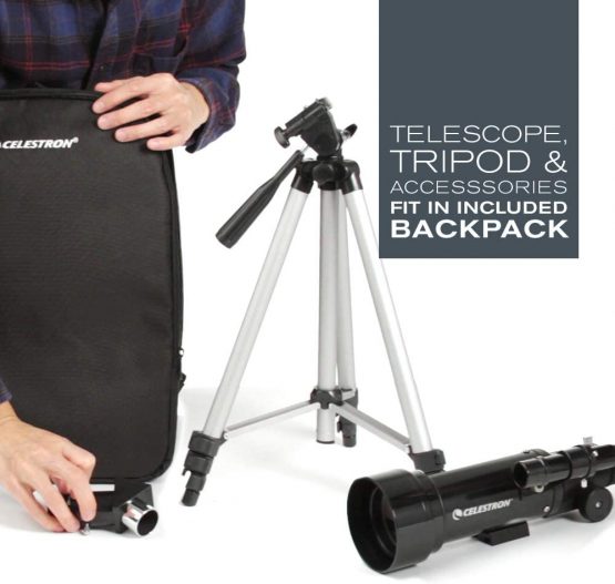 Celestron 21035 Travel Scope 70 Portable Refractor Telescope Kit with Backpack, Black - Image 4