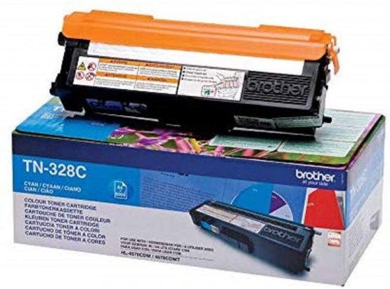 Brother TN-328C Toner Cartridge, Cyan, Single Pack, Super High Yield, Includes 1 x Toner Cartridge, Brother Genuine Supplies