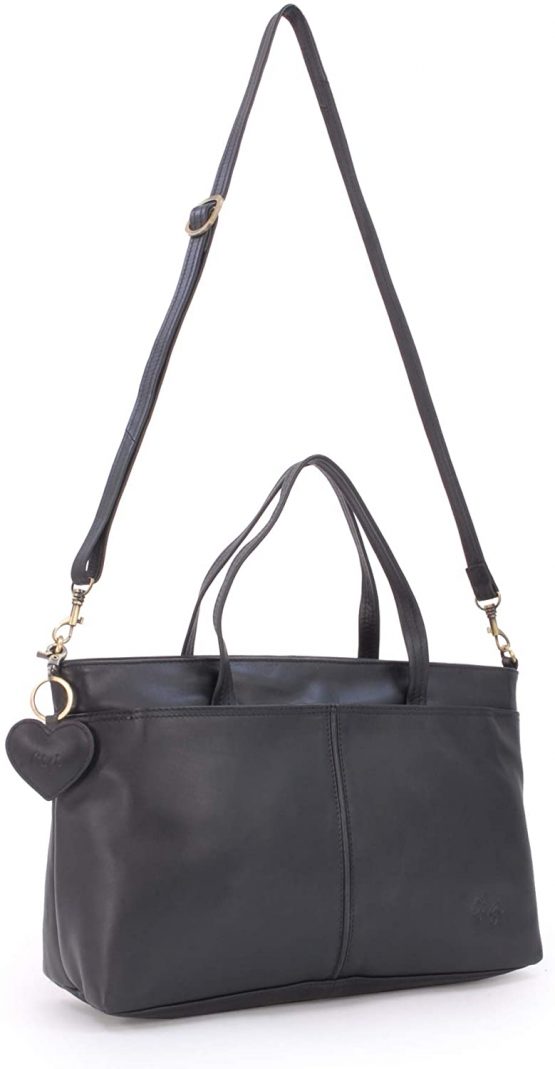 GIGI - Women's Large Leather Tote Handbag - Shoulder Bag/Cross Body With Extra Detachable Adjustable Strap - OTHELLO 6490 - Image 2