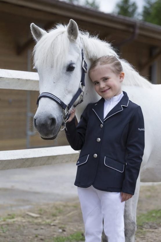 Equi-Theme/Equit'M Unisex's 988480712 Soft Classic Competition Jacket, Navy/White Piping, One Size