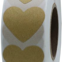Hybsk Color Coding Dot Labels 30mm Kraft Love Heart Stickers (Kraft)