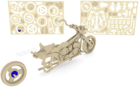 Quay American Motorcycle Woodcraft Construction Kit - Image 4