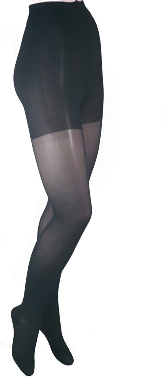 GABRIALLA 23-30 mmHg Medium Black H-330 Sheer Pantyhose Compression - Pack of 2