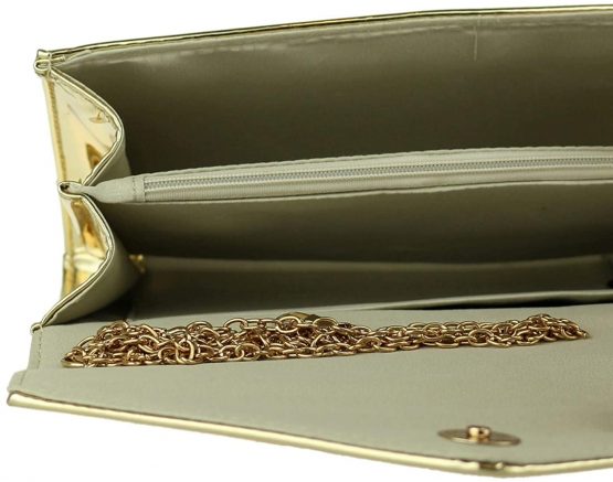 Girly HandBags Plain Glossy Clutch Bag - Image 4