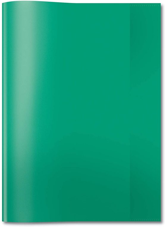 HERMA Clear Exercise Book Cover A4, Made of wipeable and Sturdy Plastic, Slip on Cover Jackets for School, Green,7495