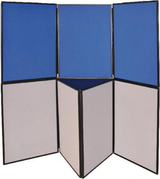 Q-CONNECT Display Board with 3 Panel - Blue/Grey
