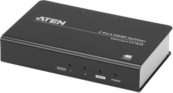 ATEN 2-Port True 4K HDMI Splitter VS182B UK | #1 KVM Market Leader,Black