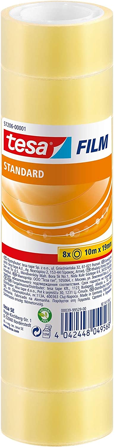 tesa UK film 8 x Standard 10M x 19MM, Clear