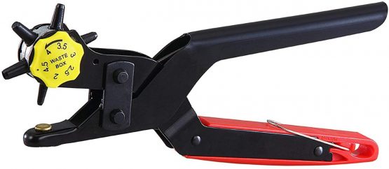 Leather Hole Punch, Belt hole puncher Heavy Duty Revolving Eyelet Plier Tool, Multi sized - 2mm to 4.5mm for Belts, Shoes, Cards, Crafts, Canvas, Bags, Soft plastics etc