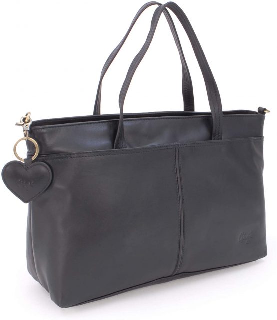 GIGI - Women's Large Leather Tote Handbag - Shoulder Bag/Cross Body With Extra Detachable Adjustable Strap - OTHELLO 6490 - Image 3