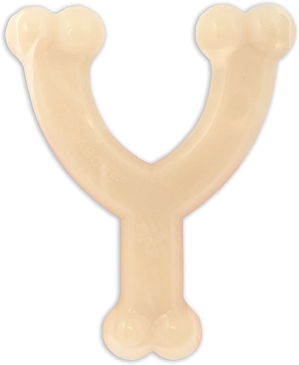 Nylabone Dura Chew Extreme Tough Dog Chew Toy Bone, Chicken Flavour Wishbone, M, for Dogs Up to 16 kg, White - Image 2