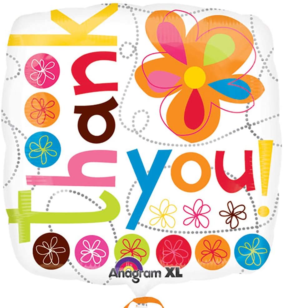 Amscan 1995401 Sd-Sq: Thk You Colourful Flwrs, Multi Color, 18"