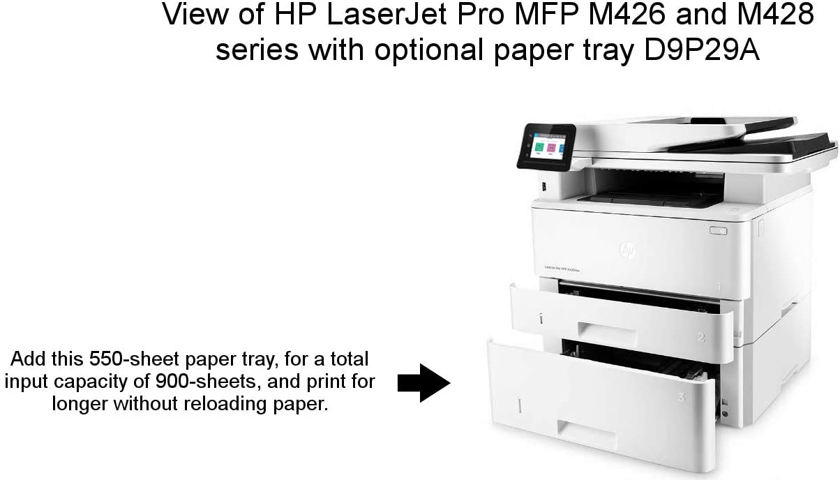 HP LaserJet Pro 550-sheet Feeder Tray For LaserJet Pro M402, LaserJet Pro MFP M426 -D9P29A-AG, Black/White, 1 - Image 4