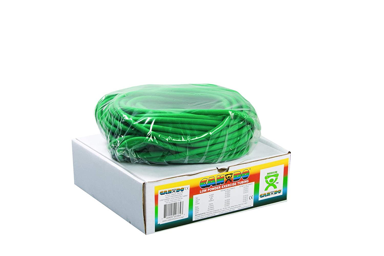 CanDo Power Tube - Fitness Tube, CanDo Resistance Trainer for Functional Training - 30.5 m - green (medium) - alternative to dumbbells