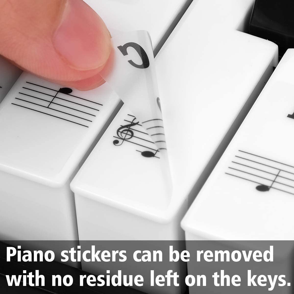 Piano Removable Piano Keyboard Note Labels to Key Keyboards (Sticker Black), 88 Keys - Image 3