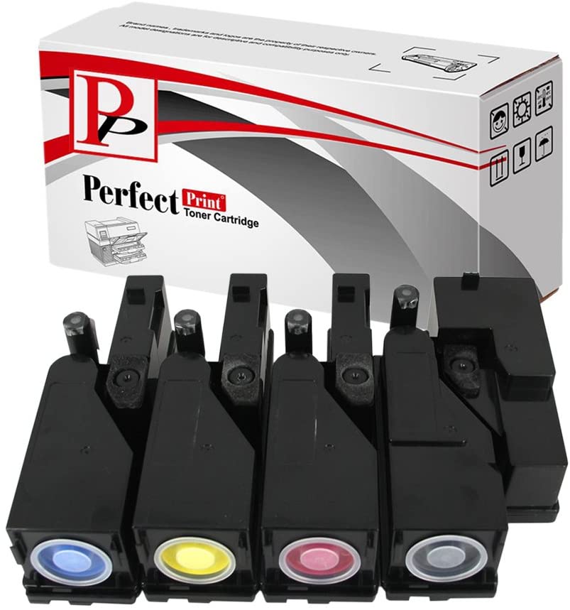 PerfectPrint Compatible Toner Cartridge Replacement for Dell C1660 C1660W C1660DW C1660CN C1660CNW (Black/Cyan/Magenta/Yellow, 4-pack)