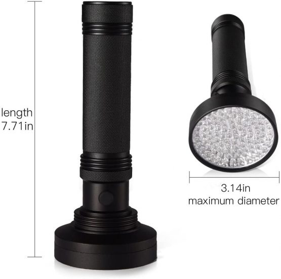 LEDGLE LED UV Flashlight UV Beast Pet Urine Finder Stain Detector Black Lights Torch, 100 LED Beads, with Lanyard - Image 2