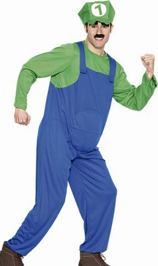 Fyasa 706411-T04 Green Plumber Fancy Dress Costume for 12 Years Above, Multi-Color, Large