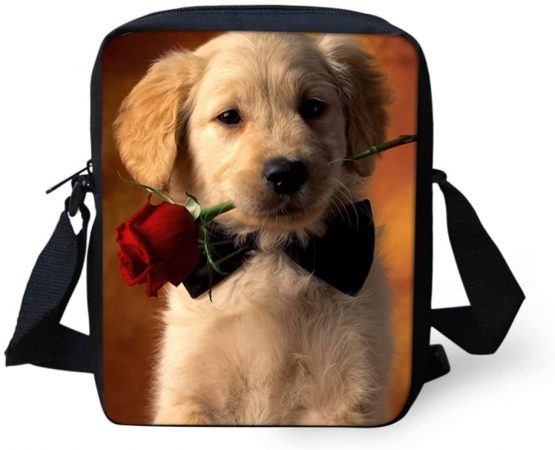 HUGS IDEA Dog Print Cute Mini Crossbody Bags Small Should Messenge Bag Adjustabe Handbags Travel Cellphone Pouch Purse for Women Girl