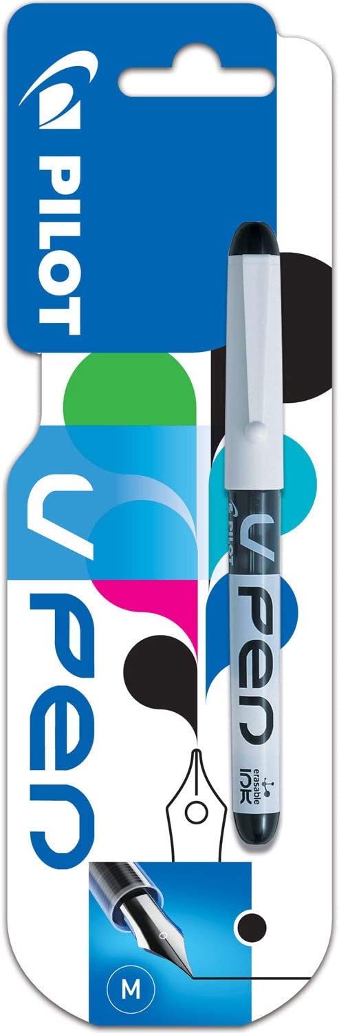 Pilot VPen Disposable Fountain Pen White Barrel 0.58 mm Tip (Retail Packaged) - Black, Single Pen