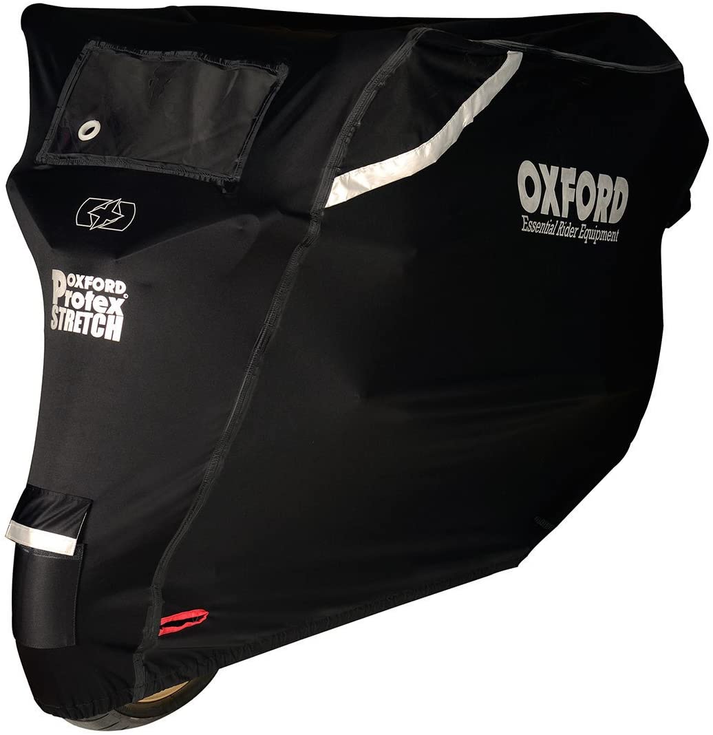 Oxford CV163 Protex Stretch-Fit Outdoor Motorcyle Cover (X Large), Black, 277cm (L) X 104cm (W) X 127cm (H)