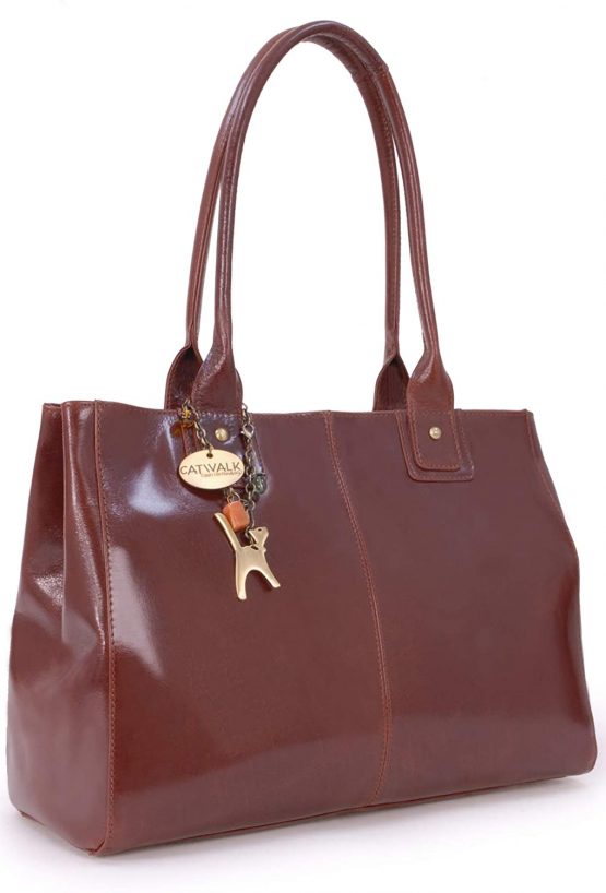 Catwalk Collection Handbags - Women's Large Vintage Leather Tote/Shoulder Bag - KENSINGTON