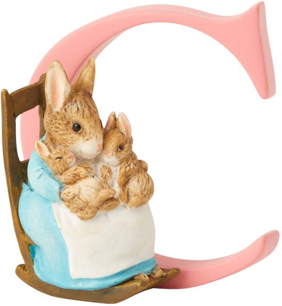 Beatrix Potter Alphabet Letter C Mrs Rabbit with Bunnies Figurine