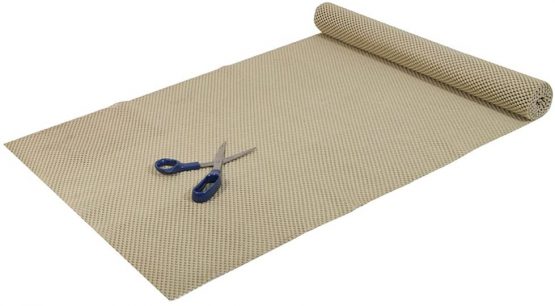 Tenura Beige Non Slip Fabric , White. Black