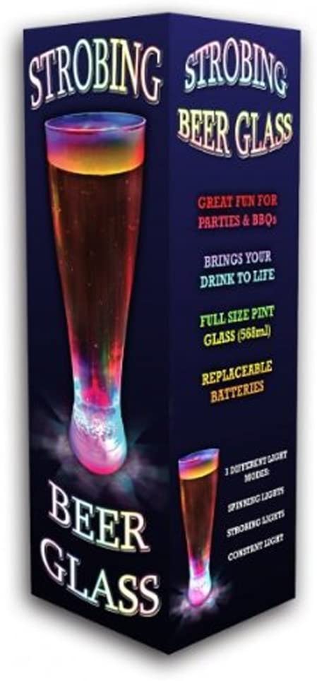 DZine Limited Strobing Acrylic Beer Glass, Blue,green,red