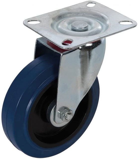 Fixman 200263 125mm Noise-Reducing Elastic Rubber Swivel Castor 180kg Load Capacity