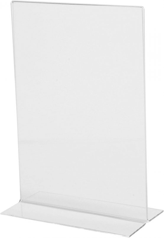 SIGEL TA222 Sign Holder, Upright, for A5, Double-Sided Presentation, Acrylic, Transparent, 1 pc.