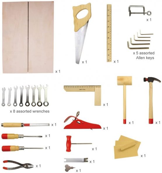 Bigjigs Toys Junior Tool Box with Hammer, Saws, Spanners, Screwdrivers - 28 Play Pieces - Image 2