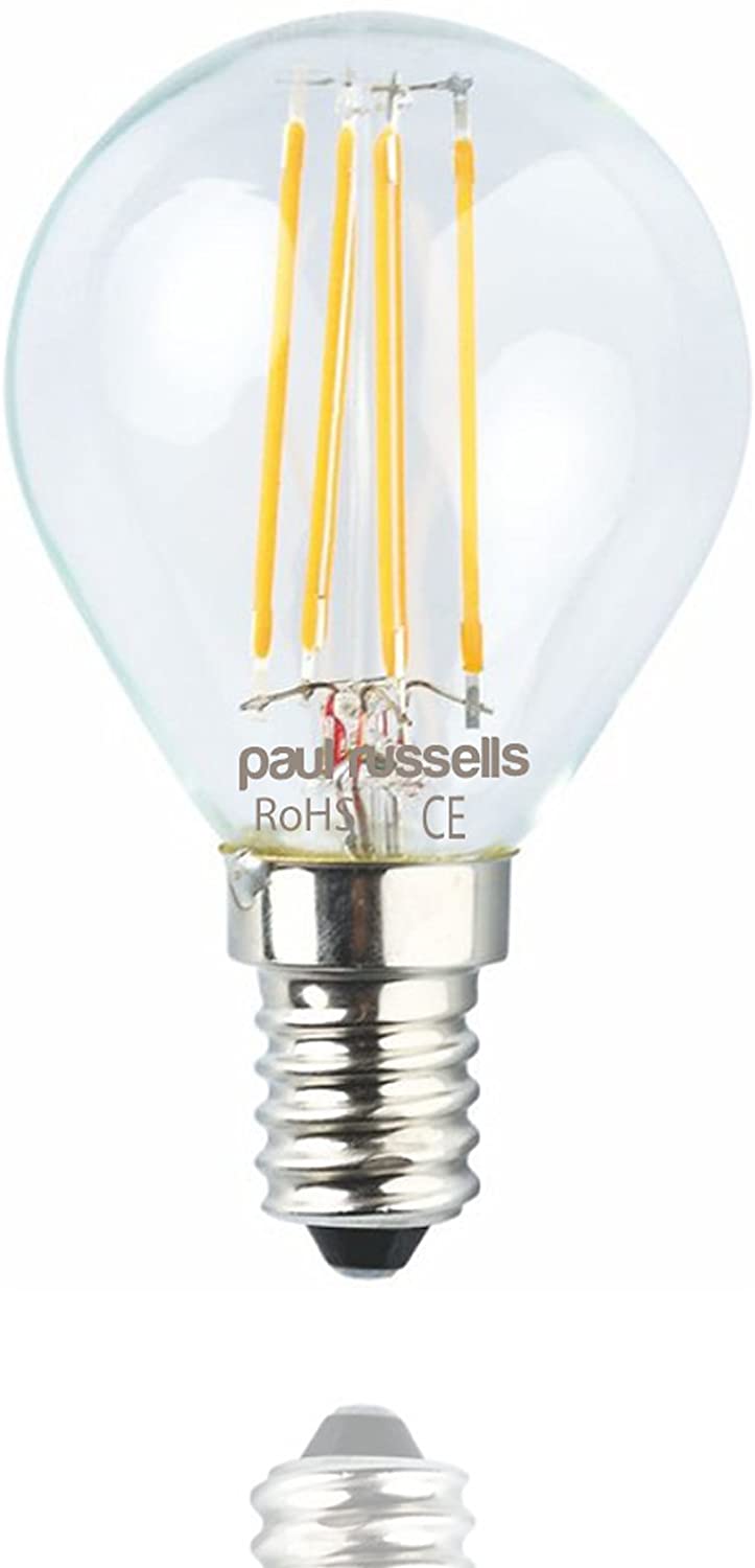 Paul russells LED Filament Golf Ball Light Small Edison Screw E14, 40w Equivalent G45 Bulb