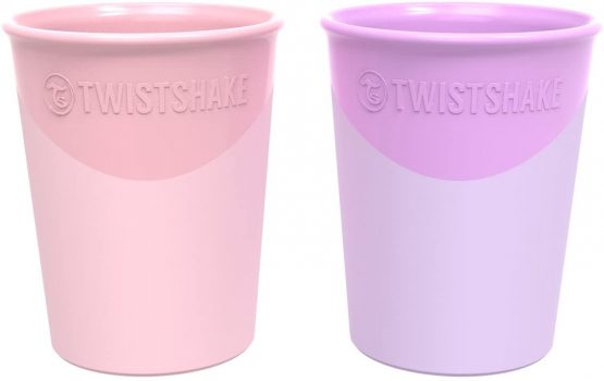 Twistshake Cup 170ml, Pastel Pink Purple, 6+ Months, 2-Piece