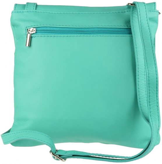 Girly Handbags Genuine Italian Leather Double Pocket Crossbody Bag - Image 3