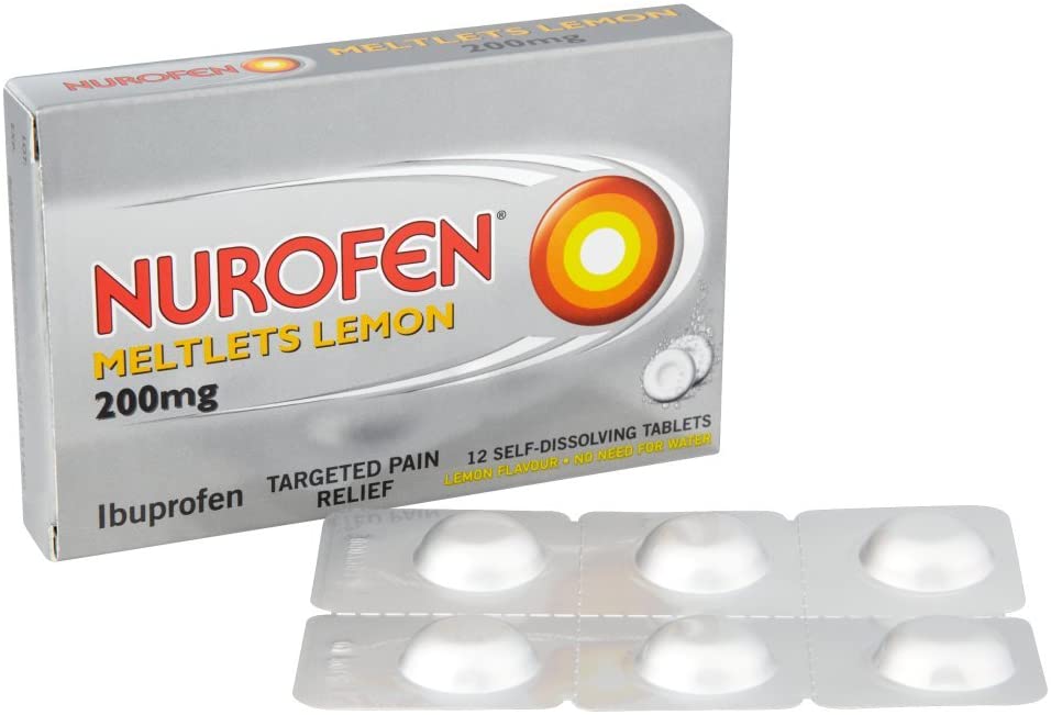 Nurofen Ibuprofen Meltlets, Lemon 200mg, 12 Tablets, Fast Pain, Migraine, Headache Relief - Image 2