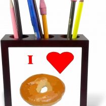 3dRose ph_60655_1 5-Inch"Love Bagels" Tile Pen Holder