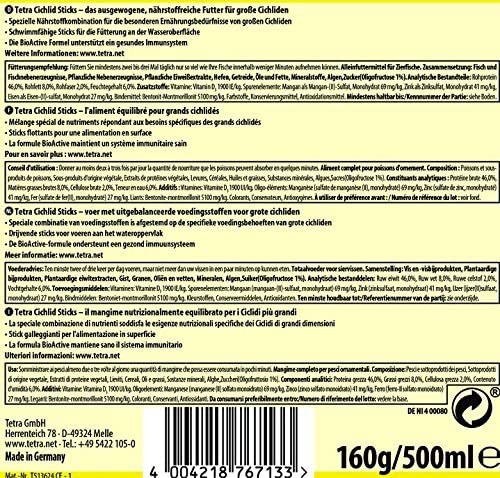 Tetra cichlid sticks (staple food for all cichlids and other large ornamental fish, floating food sticks), various sizes - Image 2