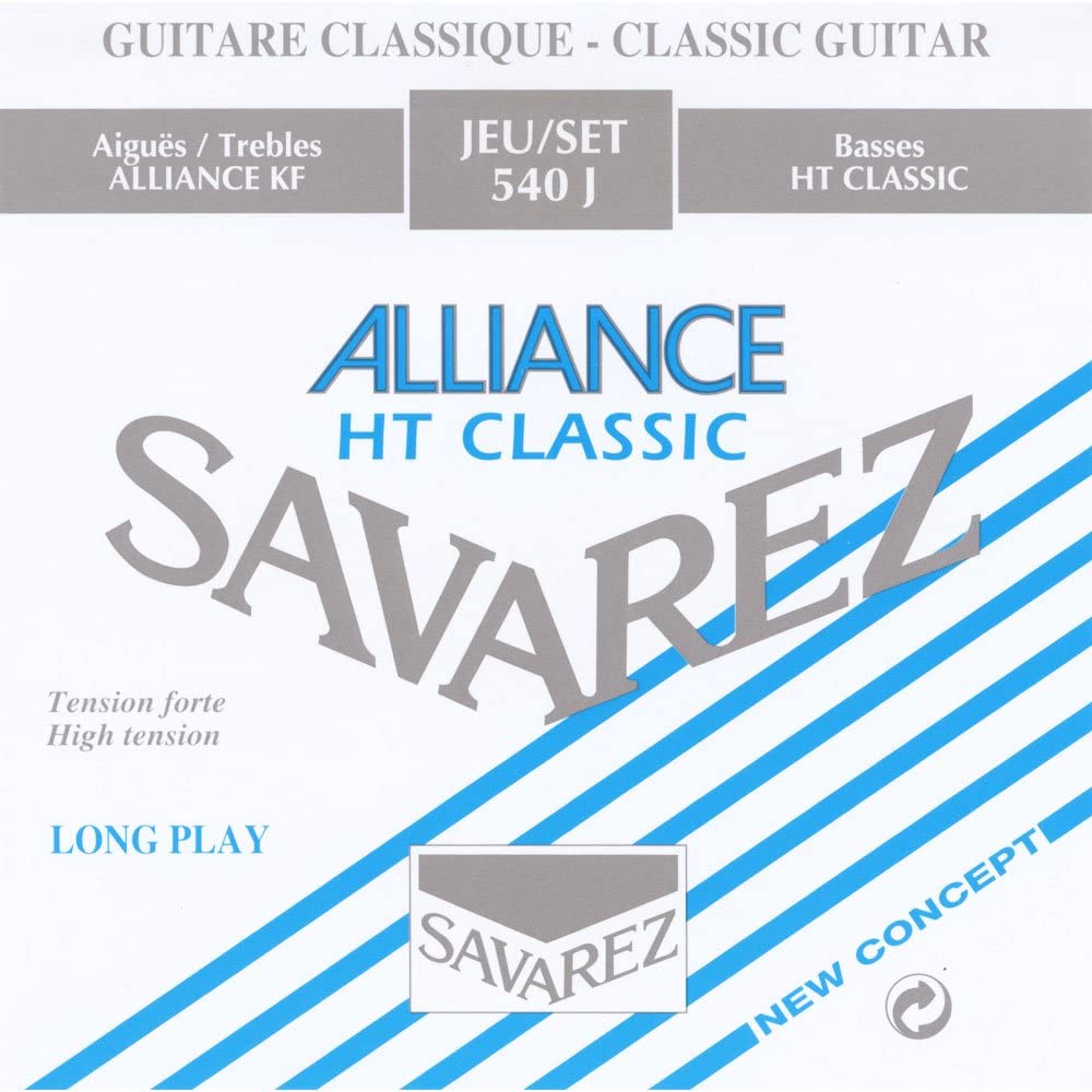 Savarez 540J Alliance Classical Guitar Strings, High Tension, Blue Card, Original Version, 540J High Tension