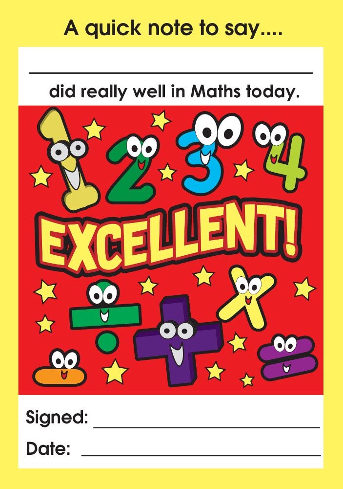 SuperStickers 'Excellent Maths' Teacher Reward Praise Note Pad, a6
